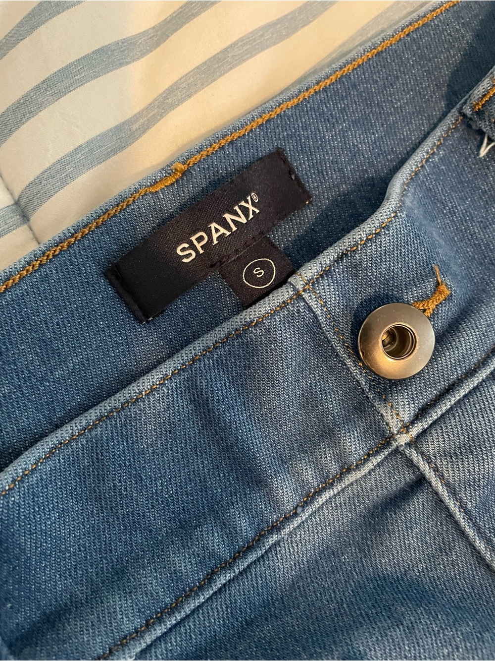 SPANX High-Rise Wide Leg Jeans in Blue - Picture 4 of 4